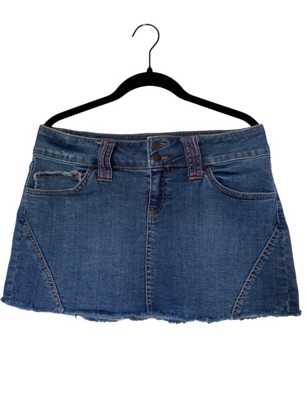 Retro Wild Fable Blue Denim Mini/ Micro Skirt with Red Stitching vintage style